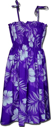 

Hawaiian Tube Dress Blossom, Black w/ white flower pattern