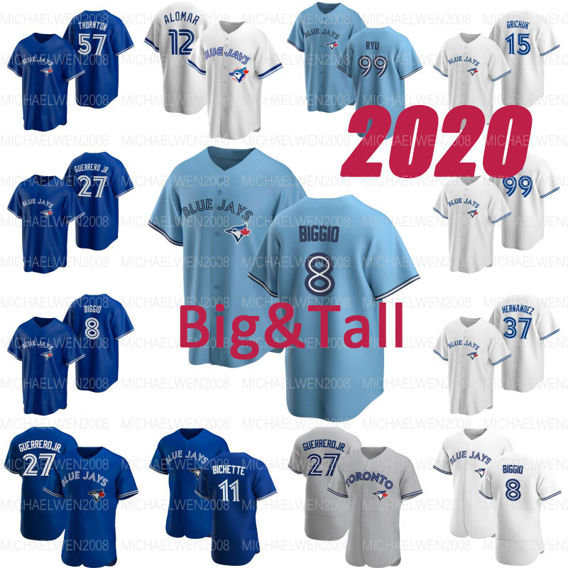 

8 Cavan Biggio 2020 Big Tall S to 6XL Jersey Vladimir Guerrero Jr. Toronto Bo Bichette Randal Grichuk Lourdes Gurriel Jr. Giles Hyun-Jin Ryu, Men/2020 replica