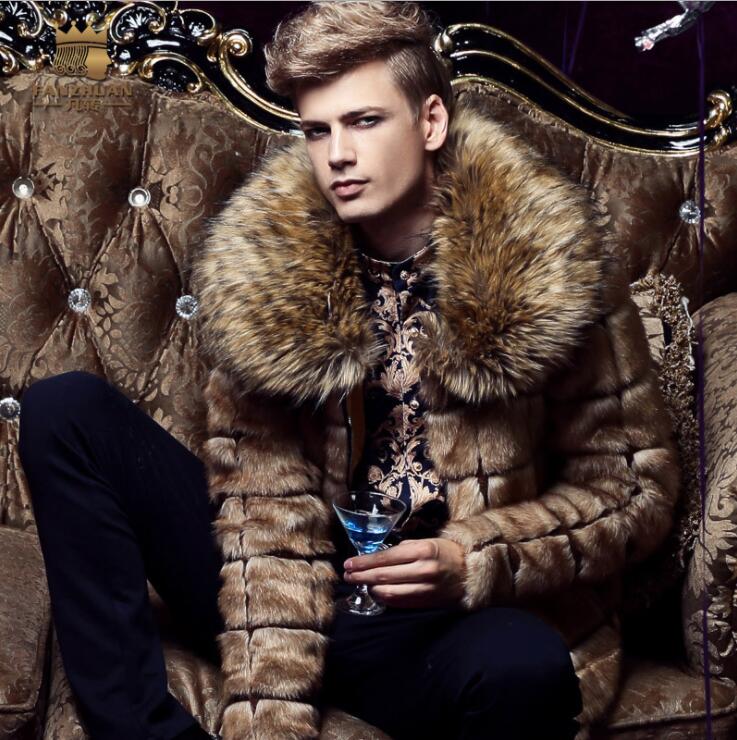 

Autumn casual faux mink leather jacket mens yellow winter thicken warm fur leather coat men slim jackets jaqueta de couro 976, Champagne