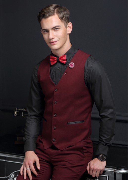 

Cheap And Fine Single breasted Single breasted Vests British style for men Suitable for men's wedding / dance / dinner best men's vest A20, White