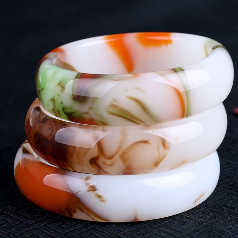 

xinjiang color jade bracelet chicken blood red gold silk jade bracelet for womens 1 a