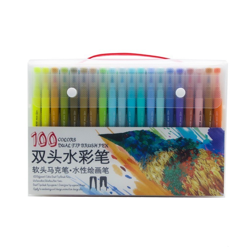 

Watercolor Art Markers 48 60 72 100Colors Set Fine Liner Dual Tip Brush Pen Drawing Painting Manga For Art Supplies Calligraphy