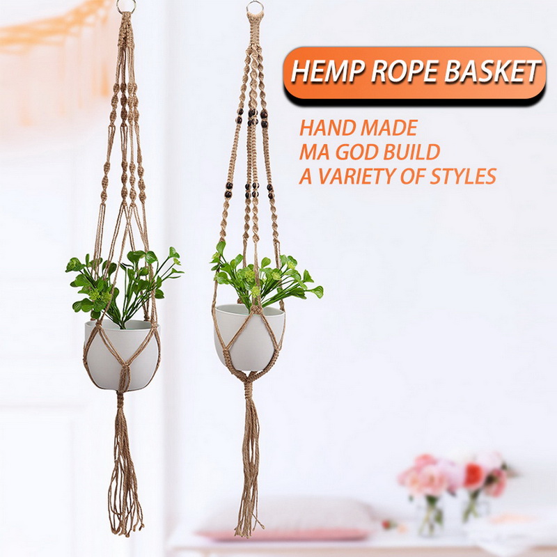 

Hot sales 100% handmade macrame plant hanger flower /pot hanger for wall decoration countyard garden Basket Cotton Rope