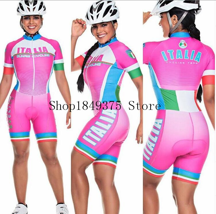 

2020 Women Short sleeve sexy body team triathlon skinsuit Cycling jersey suit Equipment custom cycling clothing ciclismo maillot, As picture