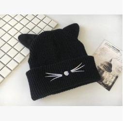 

2019 new winter cute warm cat hat for women warm sweet wool cap earmuff caps fashion girls tiara mini hat women revealing