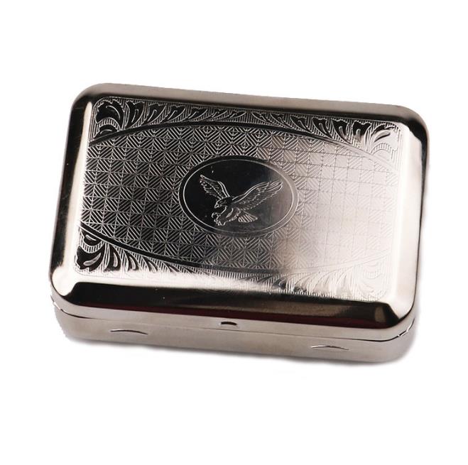 

80 mm embossing and carving overturned metal tobacco box compressive tobacco protection box