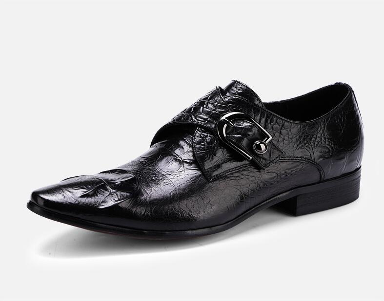 

Newest Italian Mens Dress Shoes With Buckle Designer Male Shoes Men Wedding Business Office Work Footwear Party Zapatos Hombre da026, Black