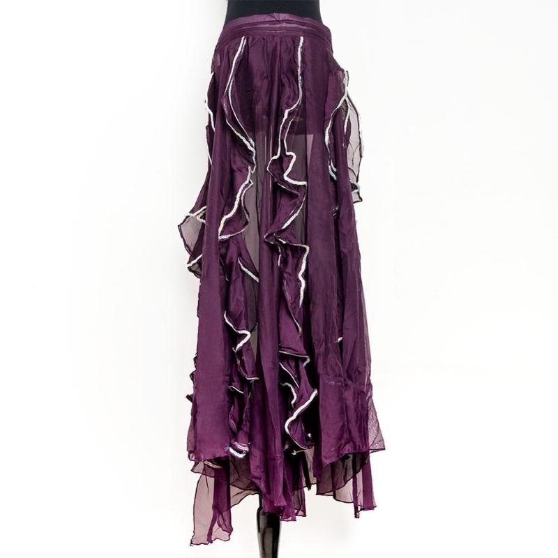 

Free shipping Women New sexy Chiffon bellydancing skirts belly dance costume training dress performance clothes Dancer Wear, Purple