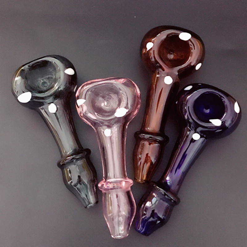 

Colorful Glass Stand Pipe Heady Hand Water Pipes Dab Rig Spoon Dry Herb Tobacco Tube Oil Burner Bubbler 55g