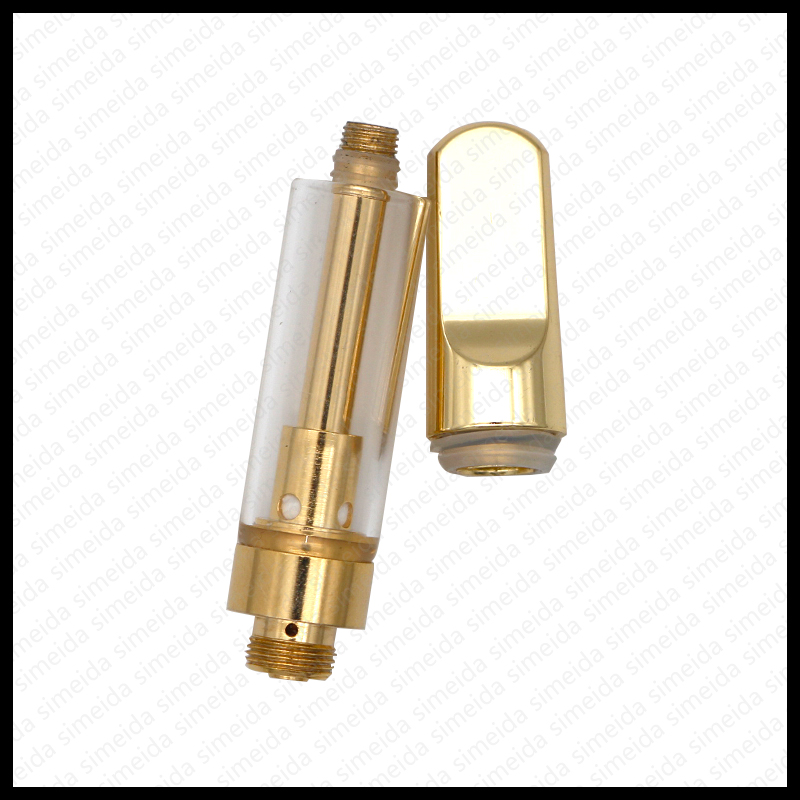 

TH205 TH210 golden vape cartridge .5ml 1ml 510 thread Pyrex Glass ceramic coil with Metal tip For thick CO2 thick oil