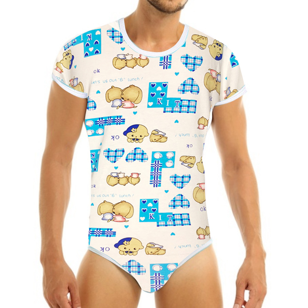 

ABDL Diaper Lover Adult Bodysuit Adult Baby Sissy ddlg/abdl Clothing Onesie Snap Crotch Romper Pajamas CX200622, Little uniron