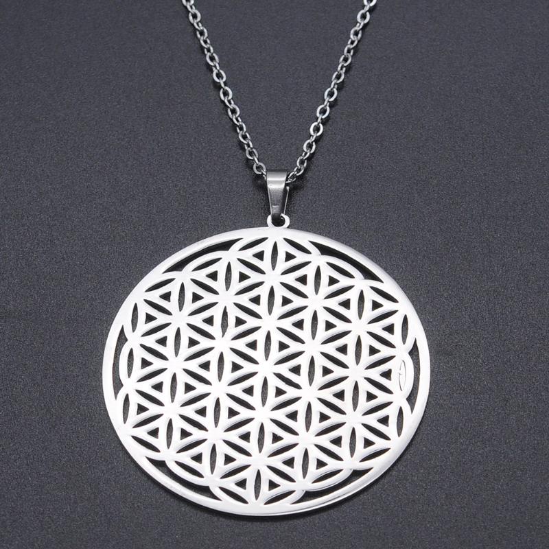 

Stainless Steel The Flower of Life Necklace for Women Dropshipping Dainty Steel Necklaces Fashion Jewelry Necklaces