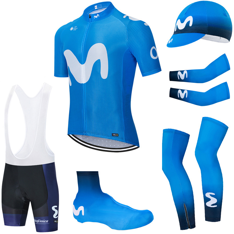 

Tour De France 2020 Pro team Cycling Jersey set Ropa Ciclismo Summer Breathable Cycling Clothing armwarmer Leg warmer bib shorts kit, Model 1