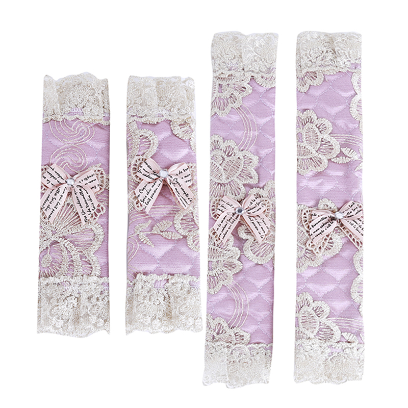

2PCS Embroidered Lace Door/Refrigerator Handle Cover Fridge Door Handle Gloves Home Decor Door Knob Cover 4 Colors