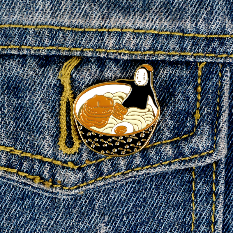 

Bowl Enamel Brooches Noodles Egg Woman Pins Denim Clothes Bag Popular Jewelry Gift For Friends Kids