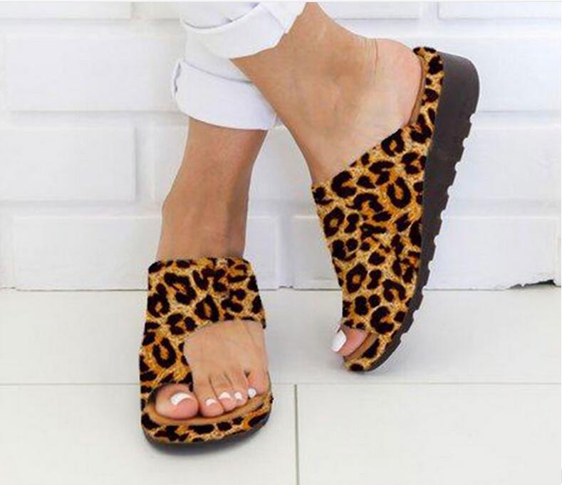 

2020 Women Sandals Leopard Print Summer Shoes Women Large Size Andals Flat Women Sandals Womens Summer Shoes Sandals, Black