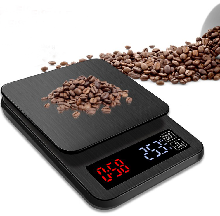 

Newest USB Charge Kitchen Scale 0.1g-5kg LCD Digital Electronic Drip Coffee Scale with Timer weight Household Drip Scale