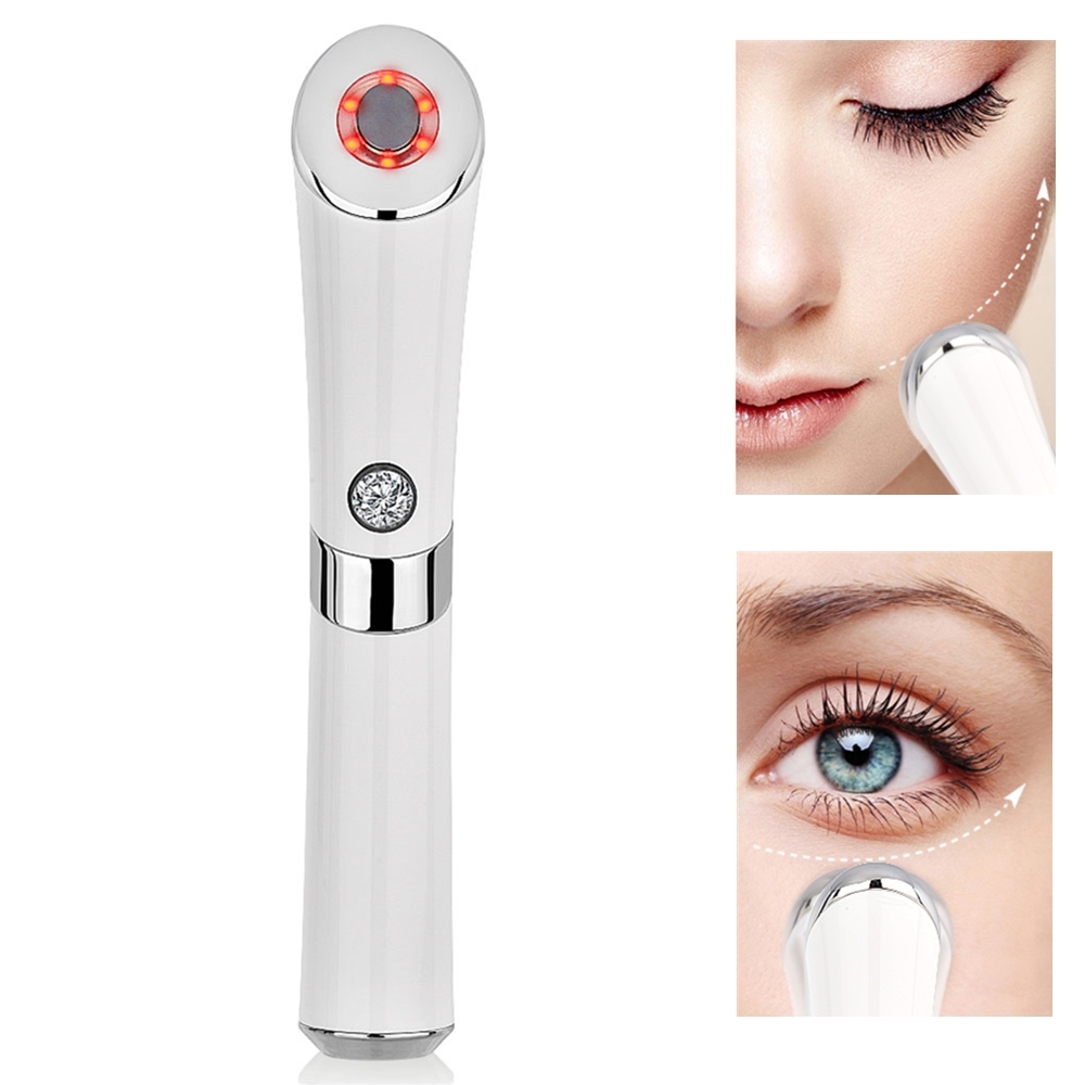 Heated Sonic Eye Massager Electric Face Lifting Pen Skin Tightening Anti Wrinkle Vibration Dark Circles Anti Aging Device Gift C18112601