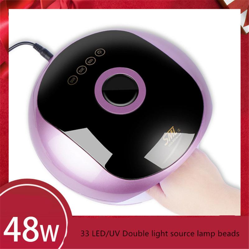 

48W Nail Lamp Infrared intelligent induction 33 LED/UV Double light source lamp beads Four-gear timing function, Purple