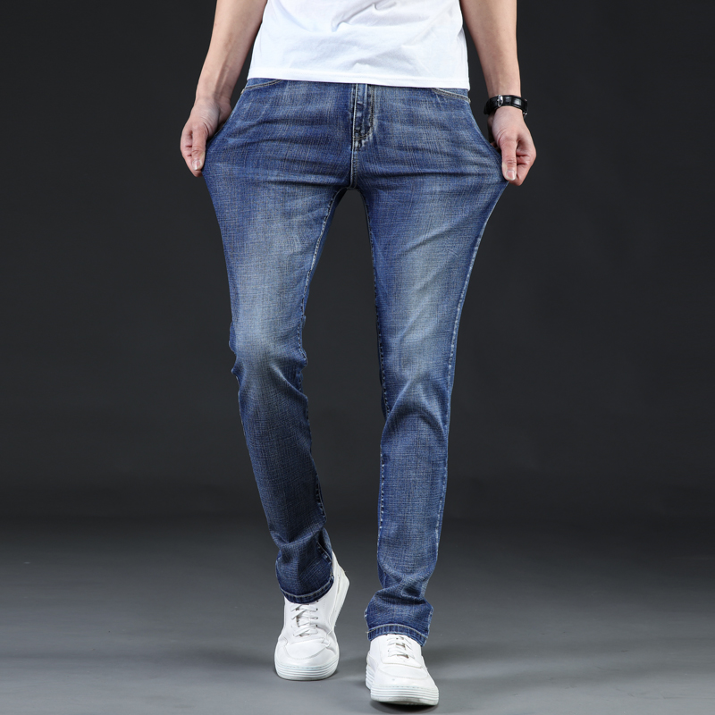 

2020 Men Classic Casual Jeans Denim Trousers Male Slim Fit Plus Size Brand Clothing Plus Size 40 42 44 46, Blue