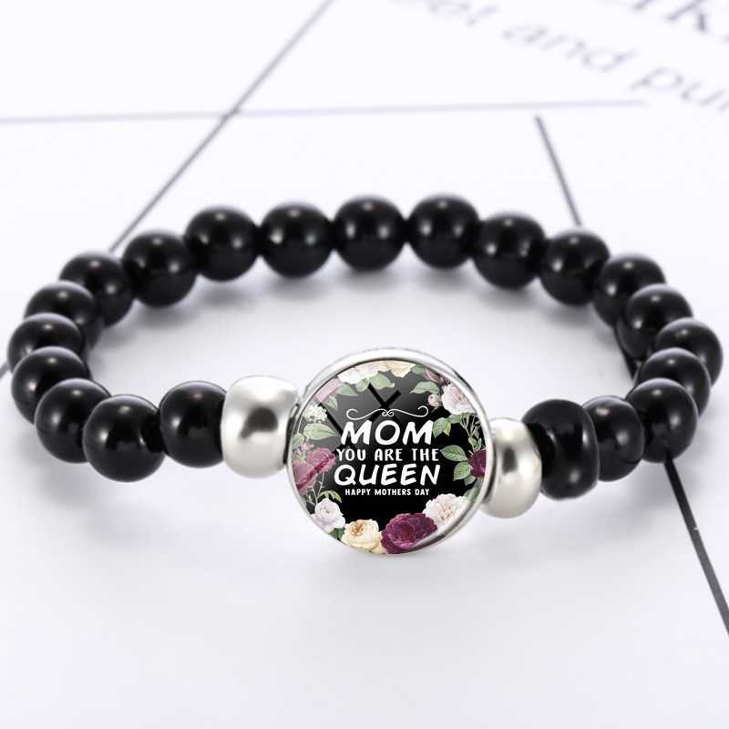 

Charm Bracelets Mom Beads 18mm Snap Holder Buttons Dome Cabochon Charms Trendy Women Mother's Day Gift