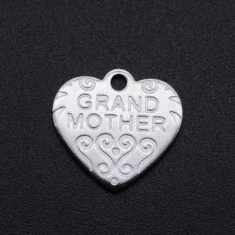 

5pcs/lot 100% Stainless Steel Grand Mother DIY Charm Pendant Wholesale Accept OEM Order Jewelry Making Charms Top Quality