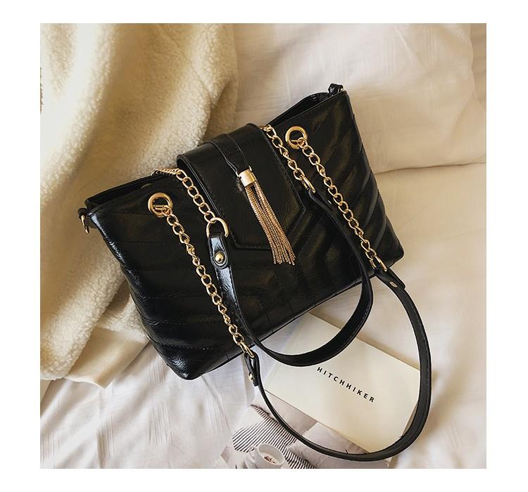Designer- 12 Tassel bag Jane Tote chain package new Korean version Single Shoulder Satchel large capacity general female bag shishang/12