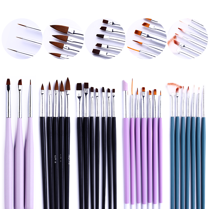 

15Pcs/Set Nail Brush For Manicures Kit Gel Brush Nail Art For UV Gel Polish Gradient Painting Drawing Pen