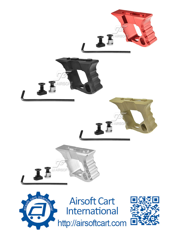 

ACI Halo Angled Foregrip Hand Stop Handstop for keymod & M-LOK MLOK CNC Lightweight (Black/Red/Tan/Silver)