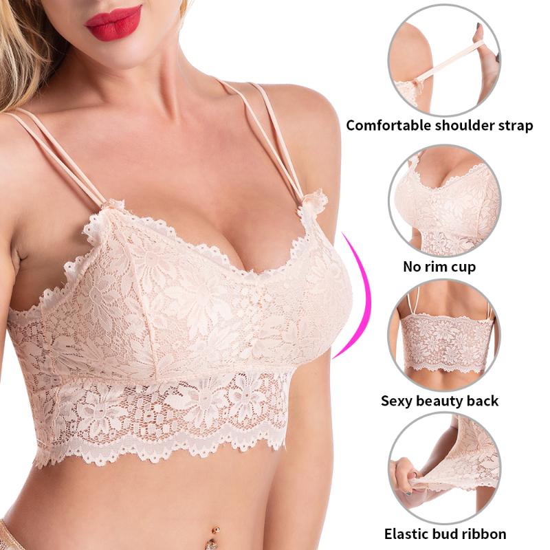 

Sexy Bralette Women's Underwear Push Up Bra Lingerie Strapless Bras Top Bh Lace Plus Size Female Pitted Bra Seamless Top, Beige