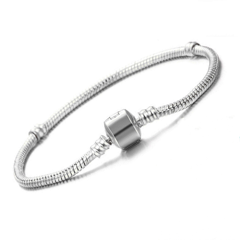 

Vecalon Original 925 Solid Silver Charm Bracelets for Women Long 16-23cm Snake Bone Bracelets Wedding Jewelry