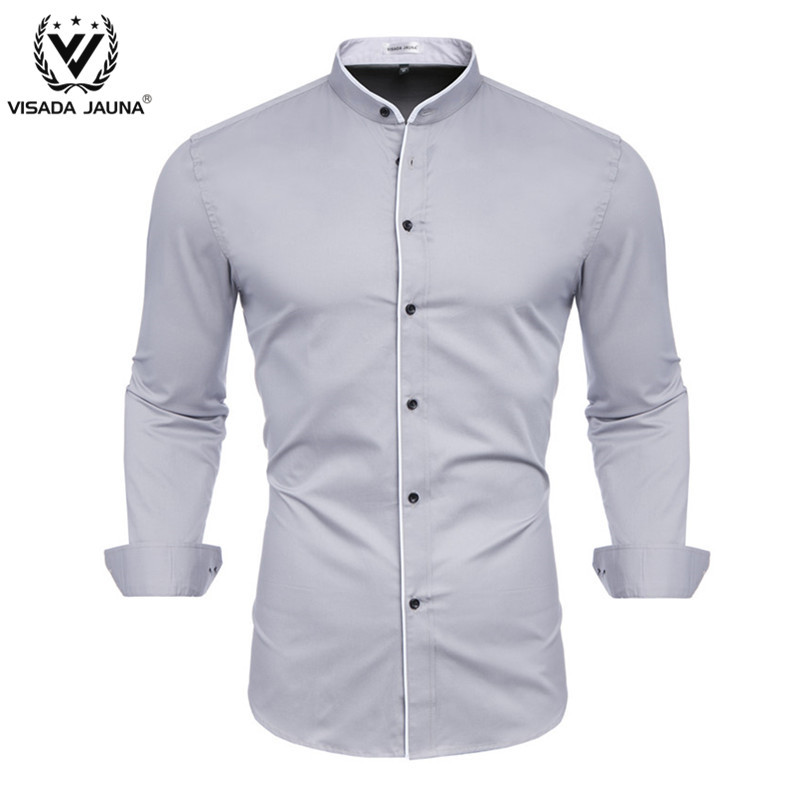 

White Shirt Camisa Dress Men' Clothing Tops-blouses Masculina European Summer Long Sleeve Male Hemd Chemise Longue Bluzka New, Black