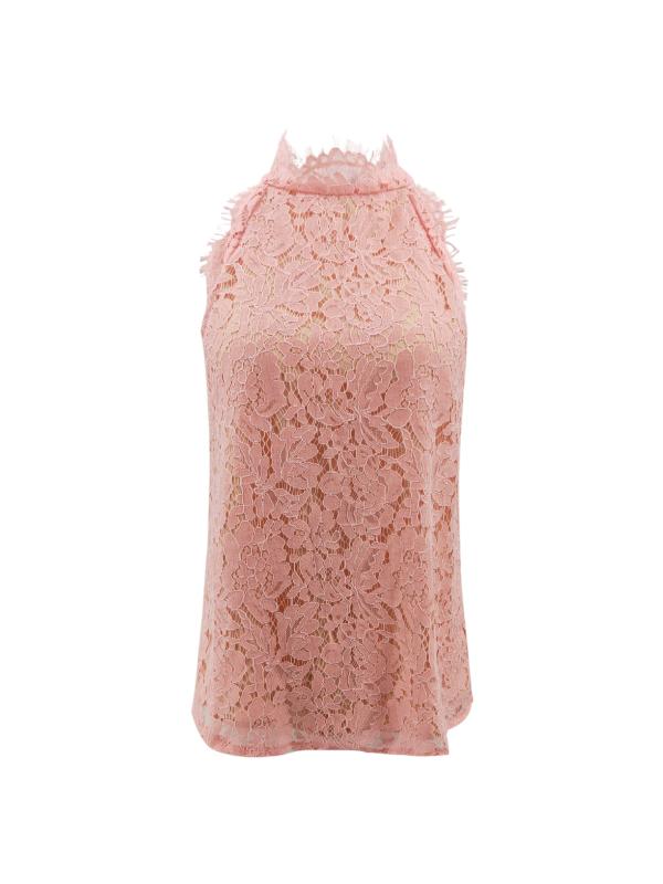 

Summer Blouses Sleeveless Lace Shirts For Womens Tops Shirts Women Clothing Korean 2019 Blusas Female SJ3421V, Pink
