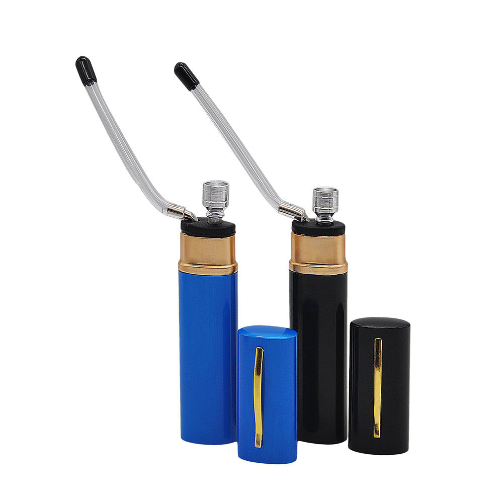 Wholesale cheap travel metal water bong pipe aluminum protable Pen style water tobacco smoking bong pipe free shipping-image-445854599