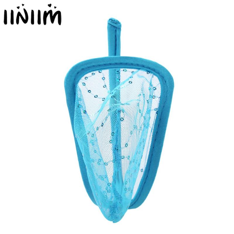 

iiniim Mens Male Mini Lingerie Gay Panties Sissy Jockstraps See Through Sheer Mesh Male Bulge Pouch C-String Briefs Underwear, White