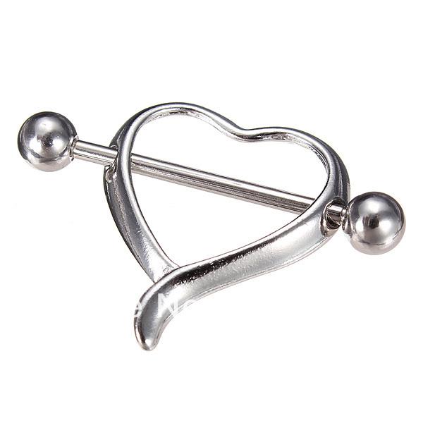 

Surgical Steel Love Heart Nipple Shield Bar Ring Body Piercing Jewelry New