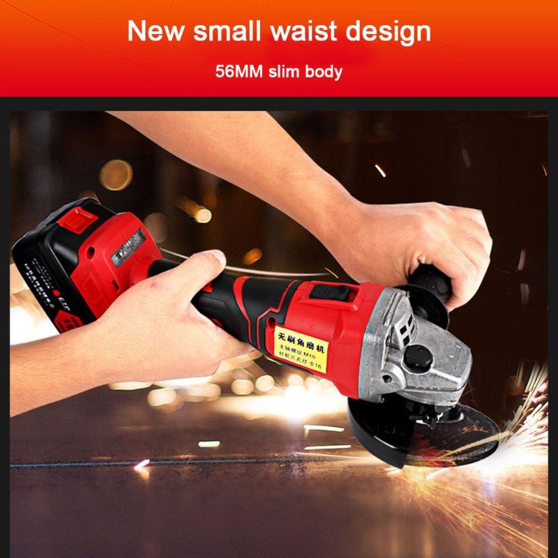 

Rechargable 21V Cordless Brushless Grinder with 3.0Ah Lithium Li-ion Battery 100mm Angle Grinding Cutting Machine Kit Box