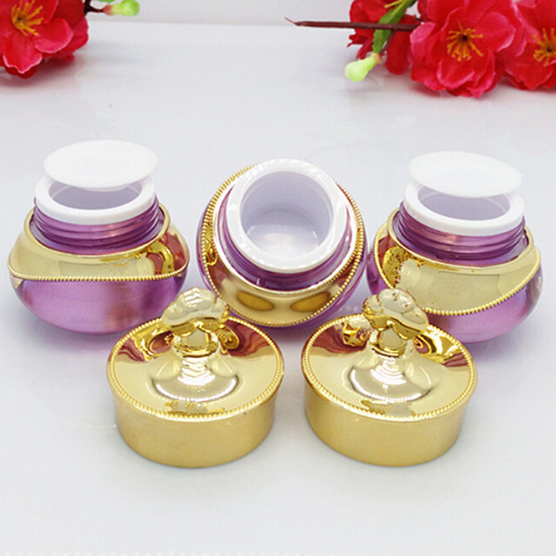 

New 5g or 10g Crown Shape Plastic Refillable Bottles Empty Pot Bottles Makeup Jar Travel Face Cream Lotion Cosmetic Container