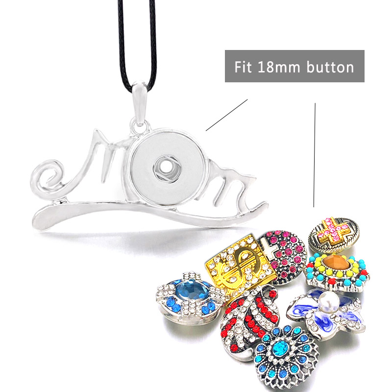 

Flower Interchangeable Mom 12mm Tree Ginger Snap Pendant Necklace Fashion 18mm Necklace Button 056 Fit Gift Jewelry For Women Charm Qtrve, Silver