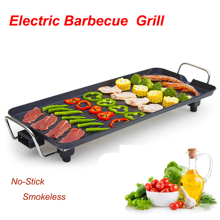 

Electric Barbecue Grill Pan Multi-function No-Stick Smokeless Barbecue baking tray 1500W Adjustable Temperature Indoor BBQ Tool