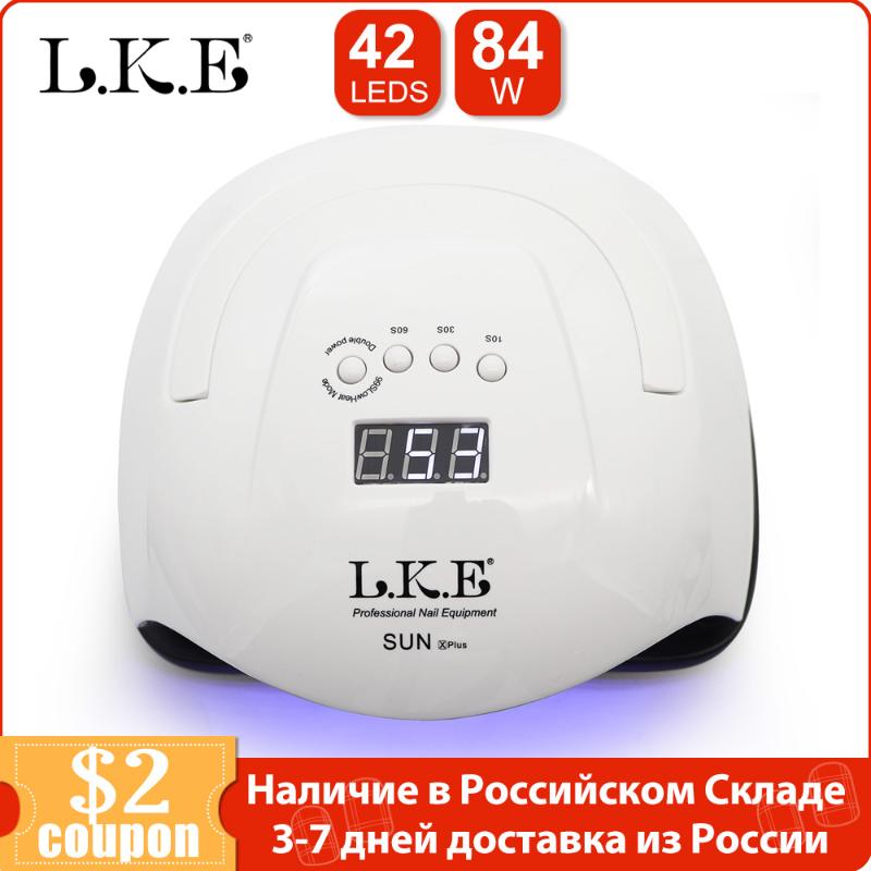 

LKE 84W LED Nail Lamp with 42 Pcs Leds UV Lamp For Manicure Gel Nail Dryer Drying Polish Auto Sensor Manicure Tools, Sun 5 mini uk