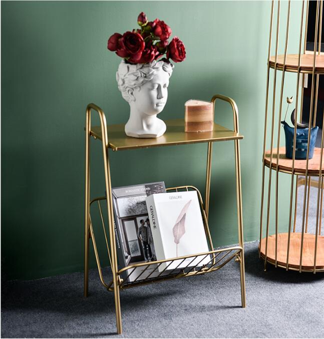 Sofa table light luxury creative Living Room Furniture simple INS magazine storage shelf-image-511534613
