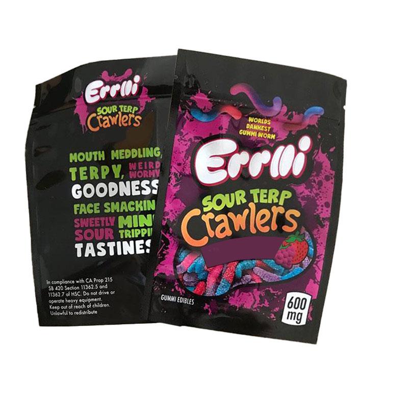 

2021 New Sharks Mylar Smell Packaging Gummi Edible Terp Errlli Sour Hot Crawlers 600mg Proof Bags Empty Skittles Warheads Candy 500mg B Dtoh
