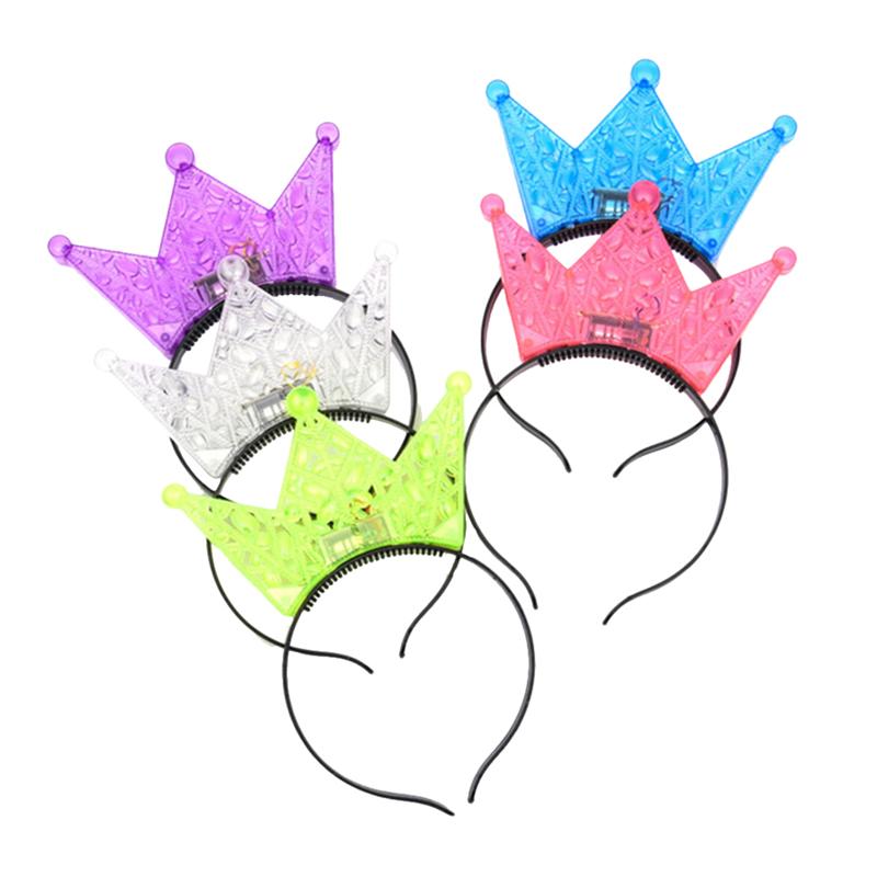 

5/3PCS Glowing Crown Headband LED Hairband Crown Concert Party Supplies Headdress Hair Hoop For Kids