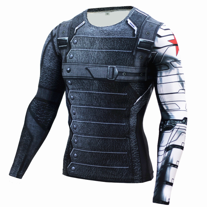 

Winter Solid 3D Sport Shirt Men Quick Drying Running T Shirt Mens Fitness Top Rashgard Tshirt Gym Compression Training, Td07