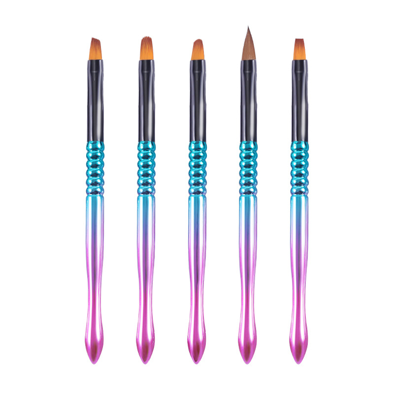 

1 Set Professional Manicure UV Gel Brush Pen Metal Handle Nail Art Liner Painting Drawing Brush For Manicure Nail Art Tools NB49