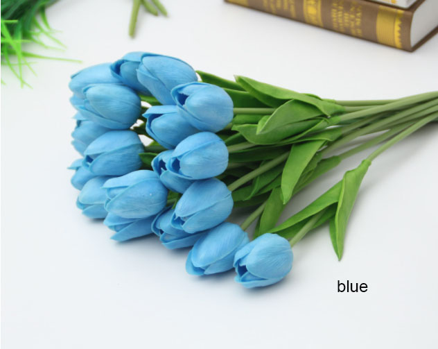 

50Pcs Tulip Artificial Flower White Red Yellow PU Real Touch Tulips For Home Decoration fake Flowers Bouquet Wedding Decor