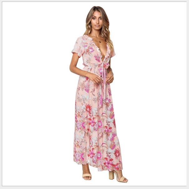 

668 Women's Jumpsuits,Casual Dresses, Rompers skirt floral dress with sleeveless dresses nuevo estilo vestido para chicas mujeres wt19, As pic