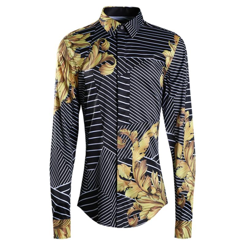 

new arrival Fashions Fashionable Men Whole Body Puzzles Fashion Casual long seeve Shirts Print Single Breasted plus size -4XL, D18284