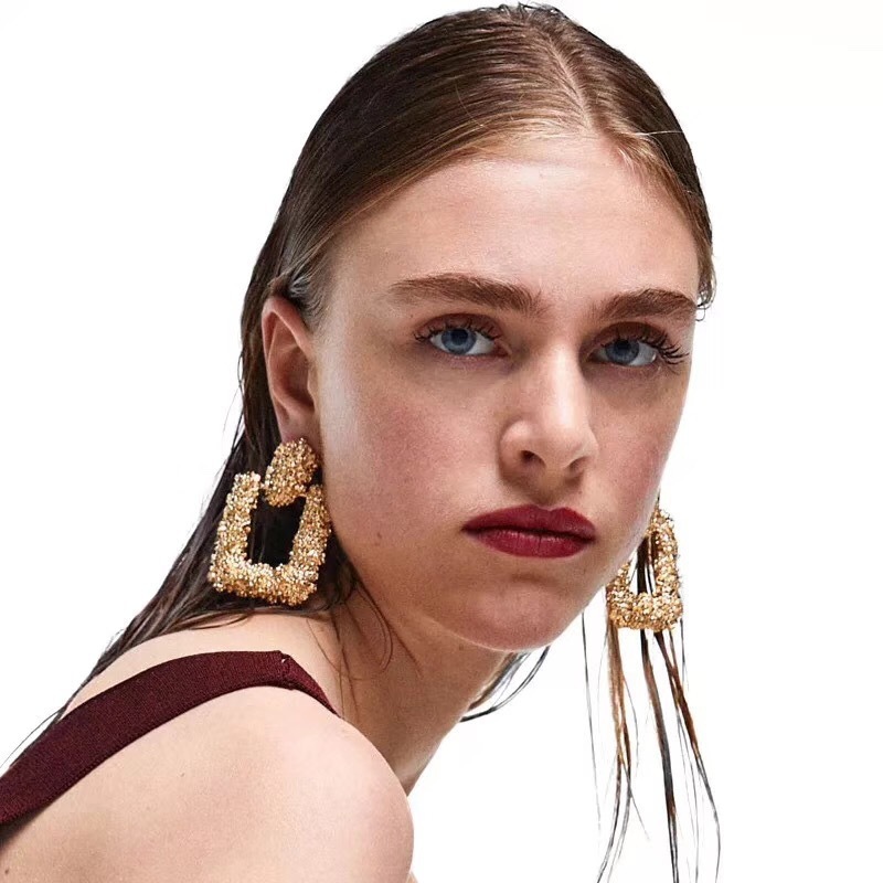 

Originality Wind Alloy Square Earrings Za Exaggeration Punk Wind Earrings